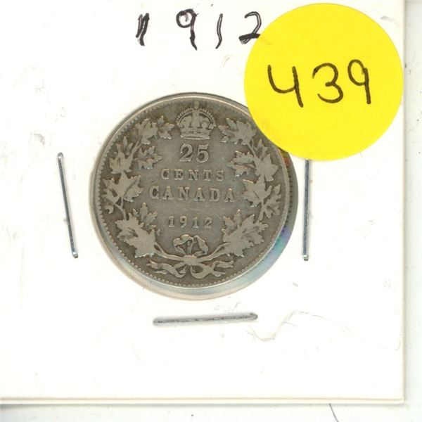 1912 Canadian Silver Quarters,