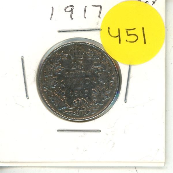 1917 Canadian Silver Quarters,