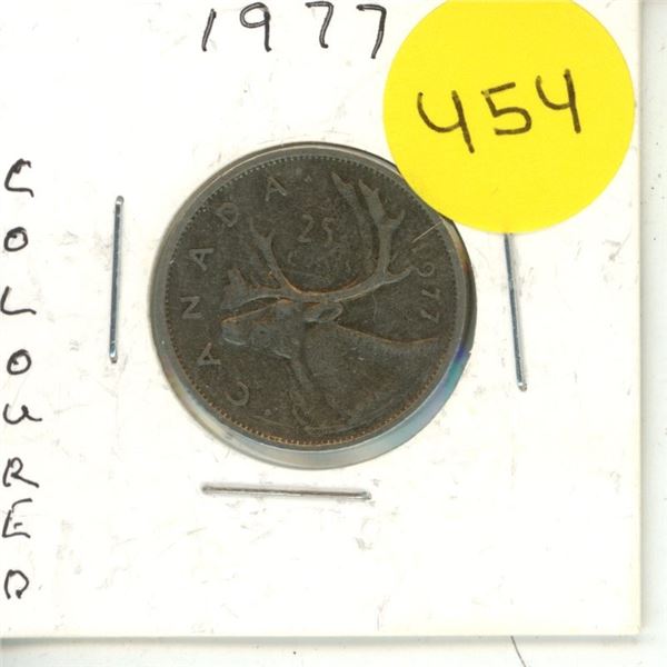 1977 Canadian Quarter, Coin Coloured