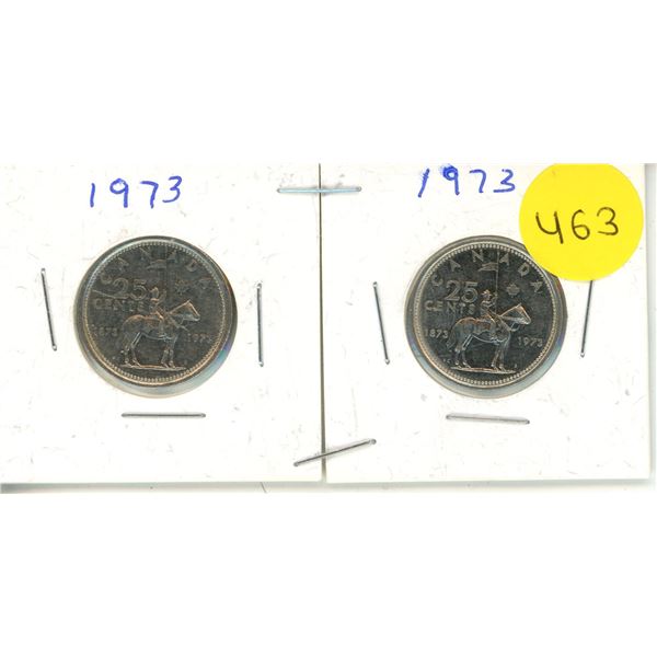 1973 Canadian Quarters, RCMP X 2