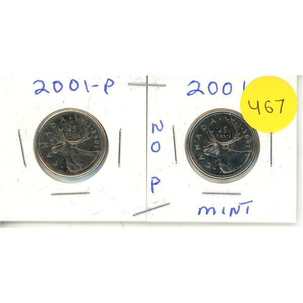 2001 Canadian Quarter,P & NO P