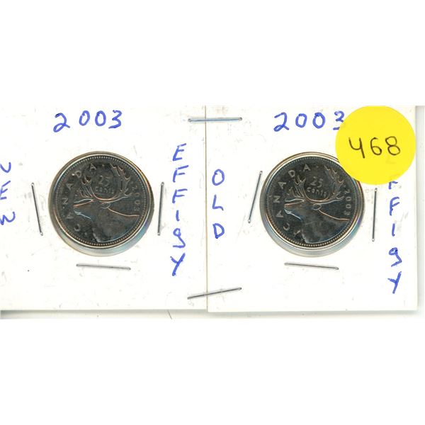 2003 Canadian Quarter, NEW EFFIGY & OLD EFFIGY
