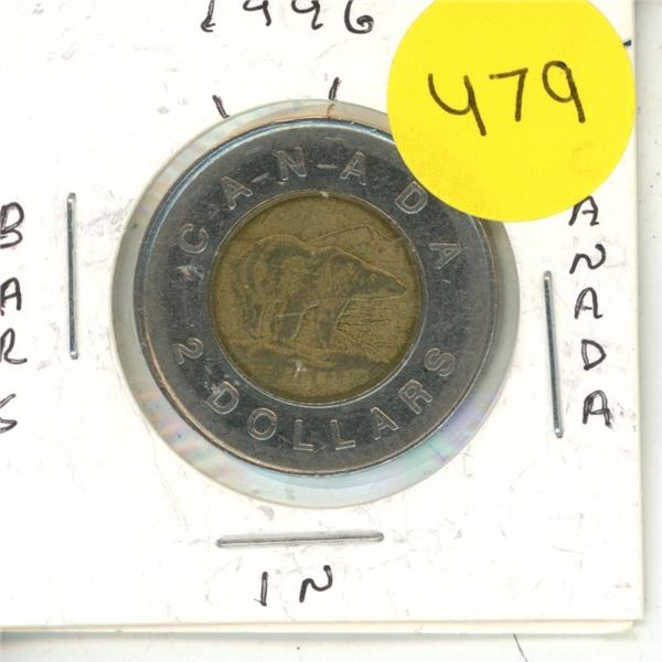 1996 Canadian Toonie, Die Error, Bars in Canada