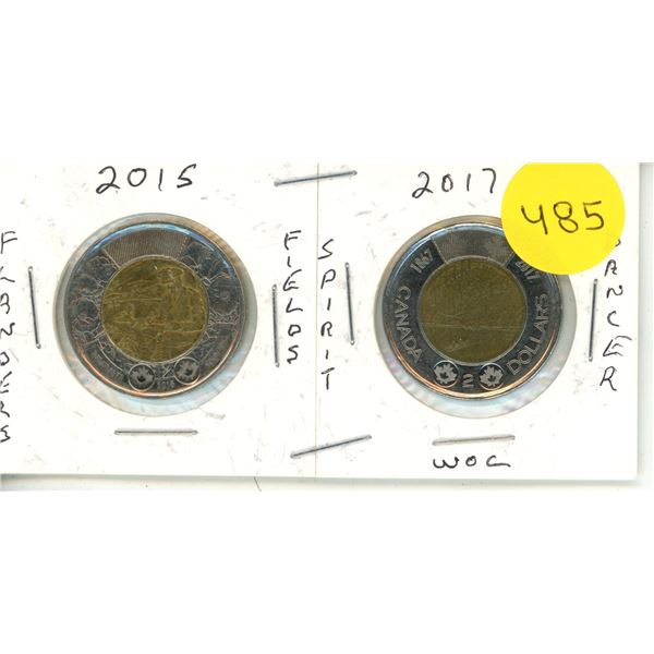 2015-2017 Canadian Toonies, Flanders Fields & Spirit Dancer