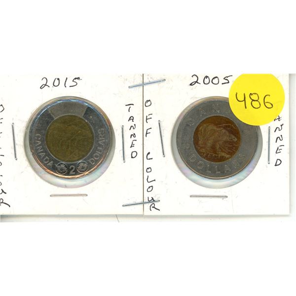 2015-2005 Canadian Toonies,Off Colour