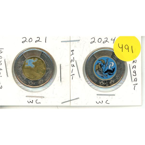 2021-2024 Canadian Toonies, Insulin WC & Inuit Nunagat WC
