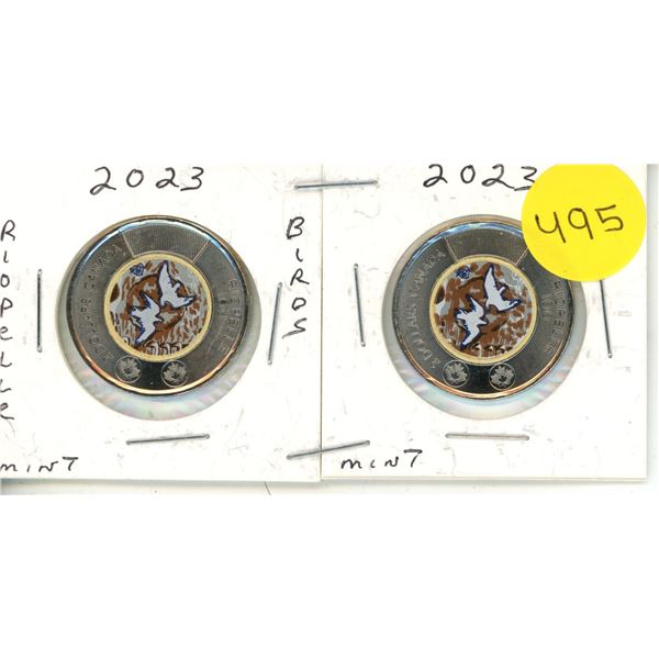 2023 Canadian Toonies x 2, Riopelle Birds WC