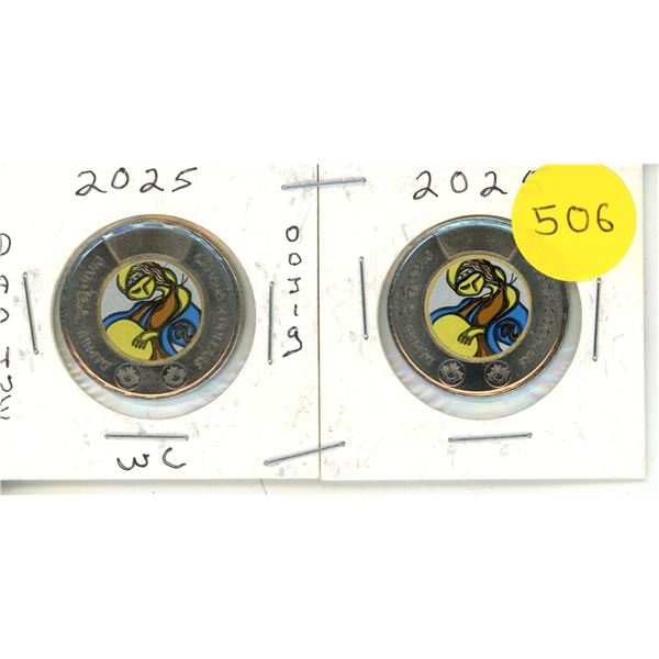 2025 Canadian Toonies, Daphine Odjig X 2  WC