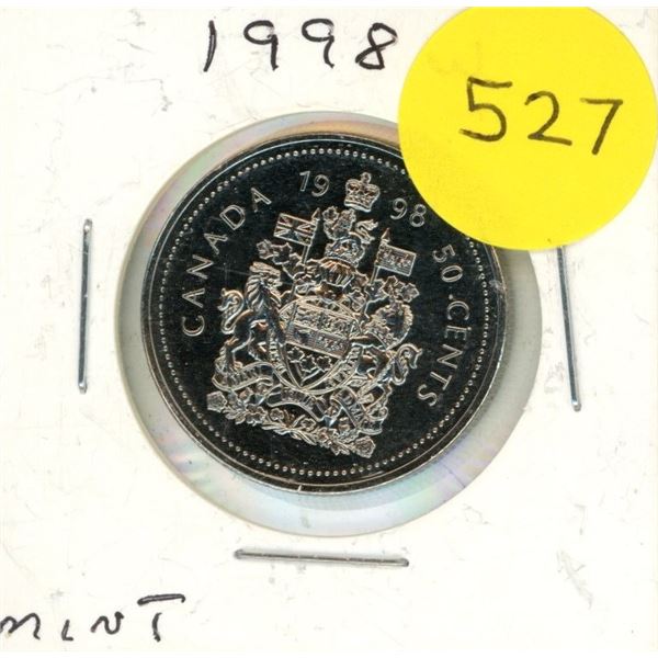 1998-W Canadian Half Dollar ,Winnipeg Mint, Proof