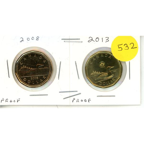 2008-2013 Canadian Loonies, PROOF