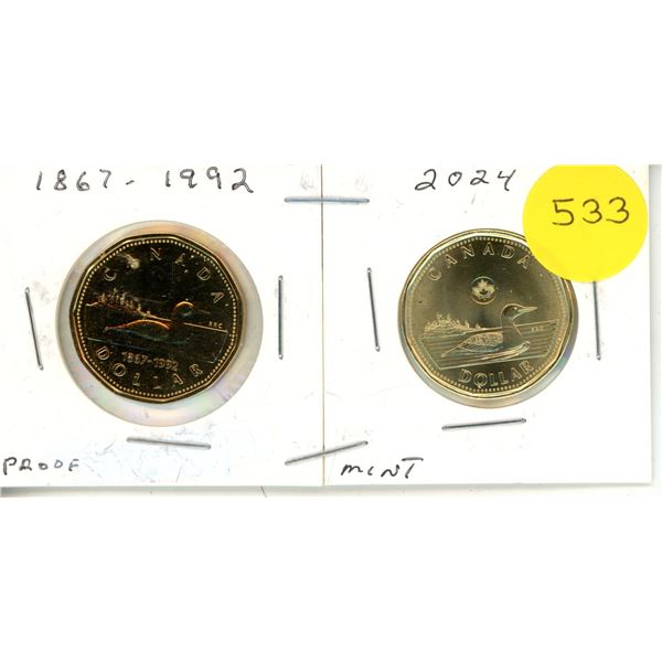 1992-2024 Canadian Loonies, PROOF