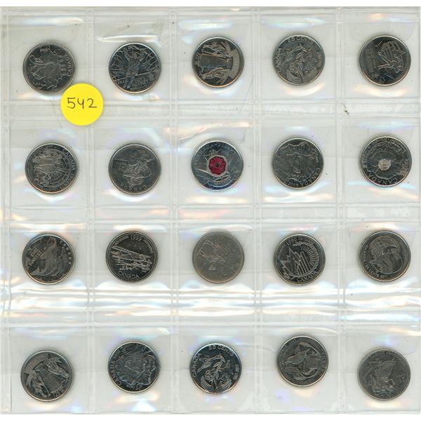 SHEET Canadian Quarters X 20 VARIOUS