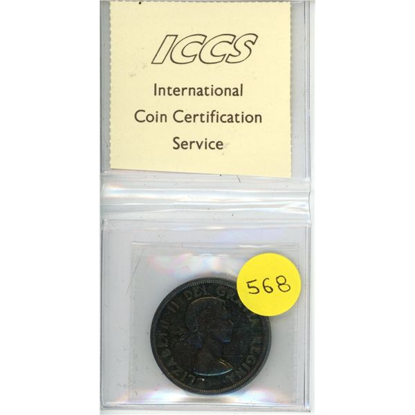 1955 Canada One Dollar - AU-50 - Silver - XQL 607 - ICCS.