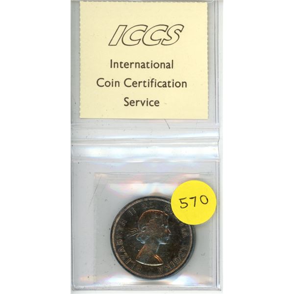 1960 Canada One Dollar - AU-58 - Silver - XQL 606 - ICCS.