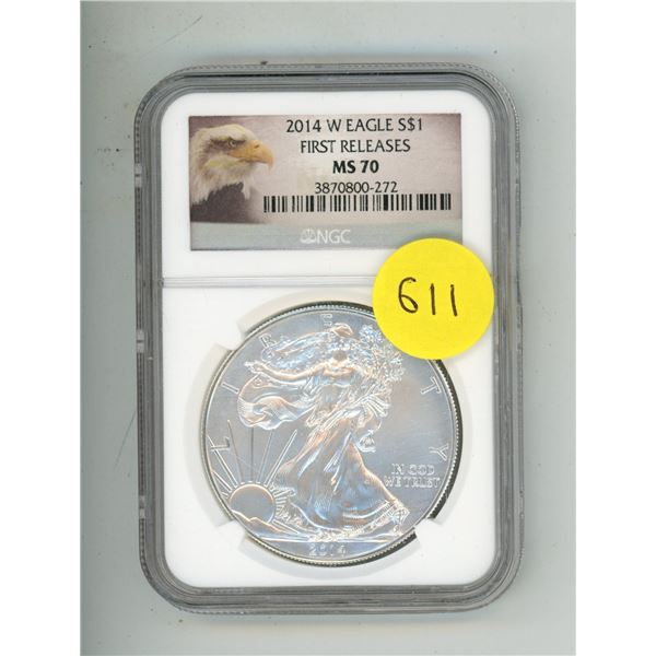 2014 W Eagle S$1 First Releases MS 70.