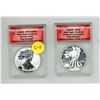 Image 1 : 2013-W - RP70 DCAM and EU70 Silver Eagle 2-Coin Set Enhanced Uncirculated First Release ANACS Certif