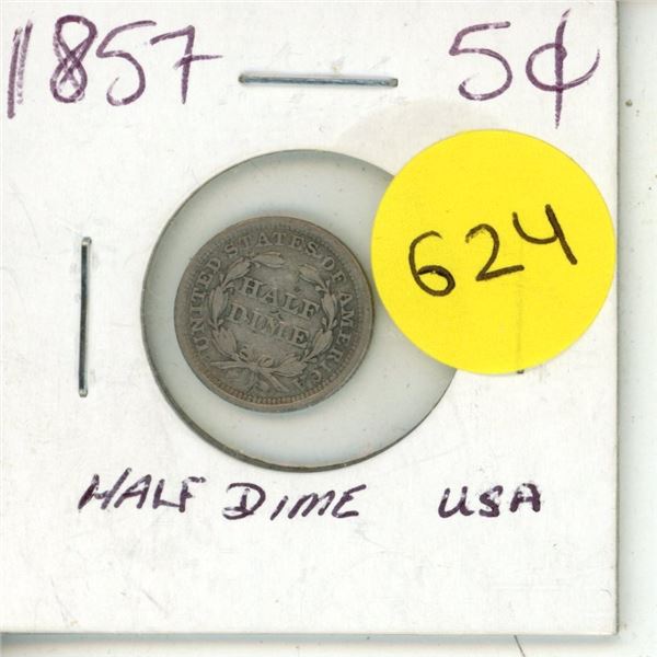 1857 U.S.A. Half Dime.