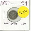 Image 1 : 1857 U.S.A. Half Dime.