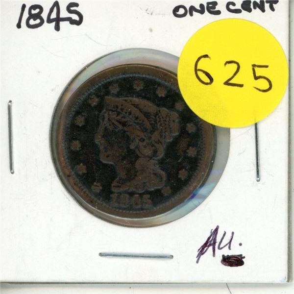 1845 U.S.A. Large One Cent.
