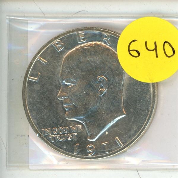 1971-S U.S.A. Eisenhower Silver Dollar.