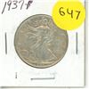 Image 1 : 1937 U.S.A. Walking Liberty Half Dollar.