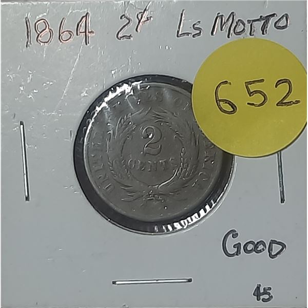 1864 United States Two-Cent Coin.