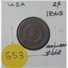 Image 1 : 1865 United States Two-Cent Coin.