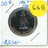 Image 1 : 1967 Canada Silver 50 Cents Coin.