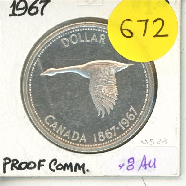 1967 Canada Silver One Dollar Coin.
