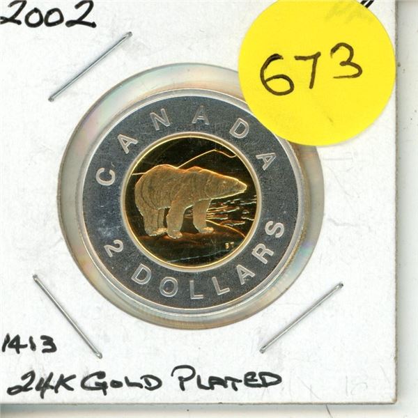 2002 Canadian Gold Plated Toonie.