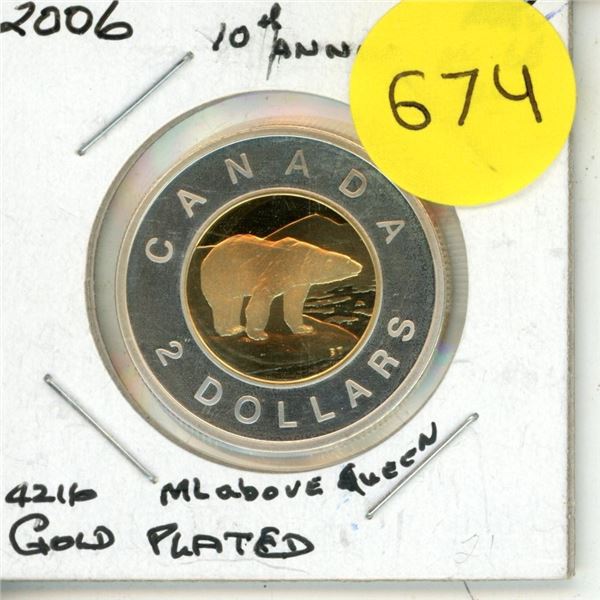 2003 Canadian Gold Plated Toonie.