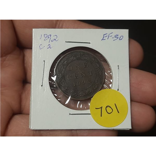 1892 C-2 Canadian Large Cents