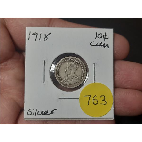 1918 Canadian Silver Ten Cents
