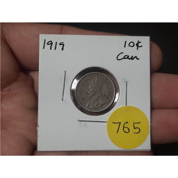 1919 Canadian Silver Ten Cents