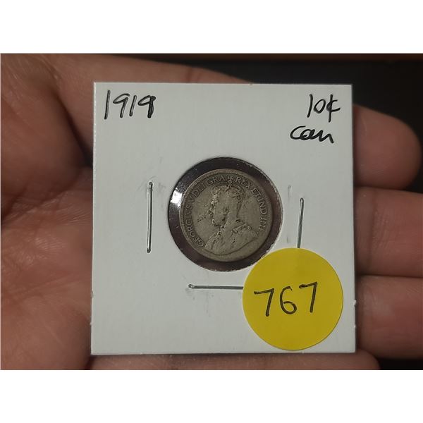 1919 Canadian Silver Ten Cents