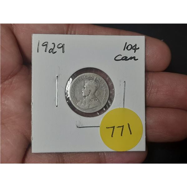 1929 Canadian Silver Ten Cents