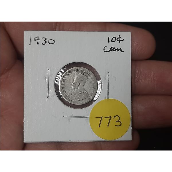 1930 Canadian Silver Ten Cents