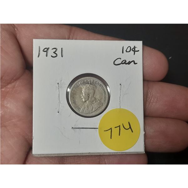 1931 Canadian Silver Ten Cents
