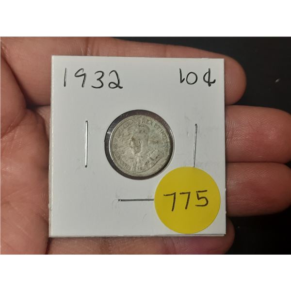 1932 Canadian Silver Ten Cents