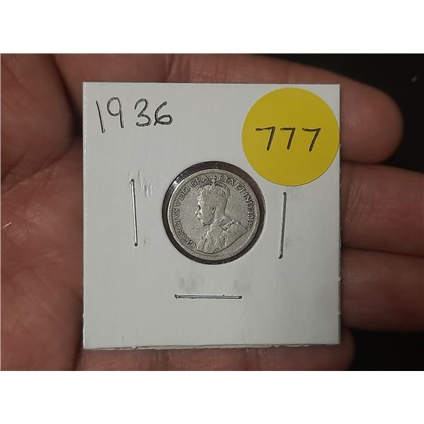 1936 Canadian Silver Ten Cents