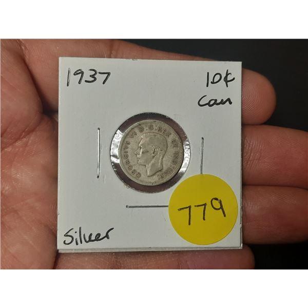 1937 Canadian Silver Ten Cents