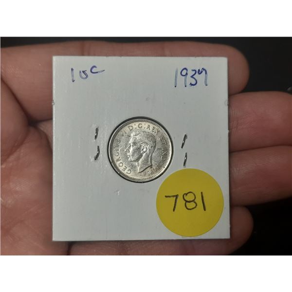 1939 Canadian Silver Ten Cents