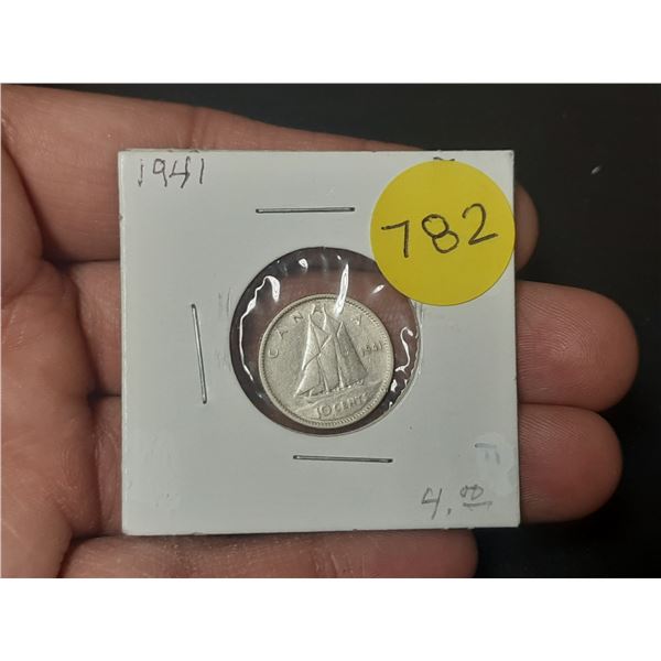 1941 Canadian Silver Ten Cents