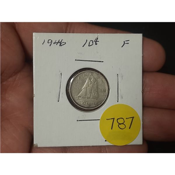 1946 F Canadian Silver Ten Cents