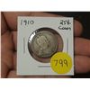 Image 1 : 1910 Canadian Silver Twenty Five Cents