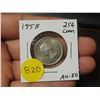 Image 1 : 1958 AU-50 Canadian Silver Twenty Five Cents