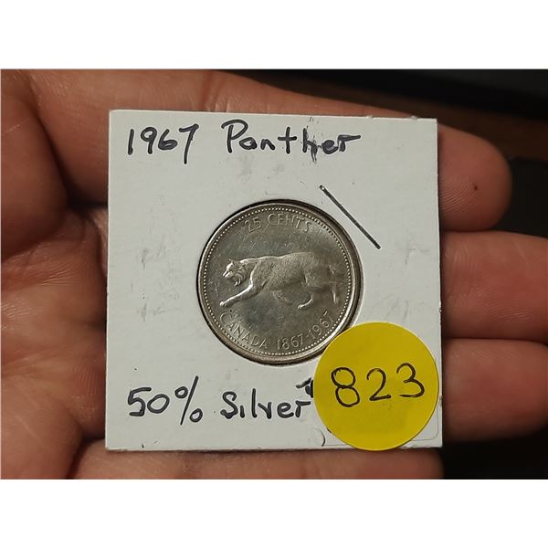 1967 Canadian Silver Twenty Five Cents