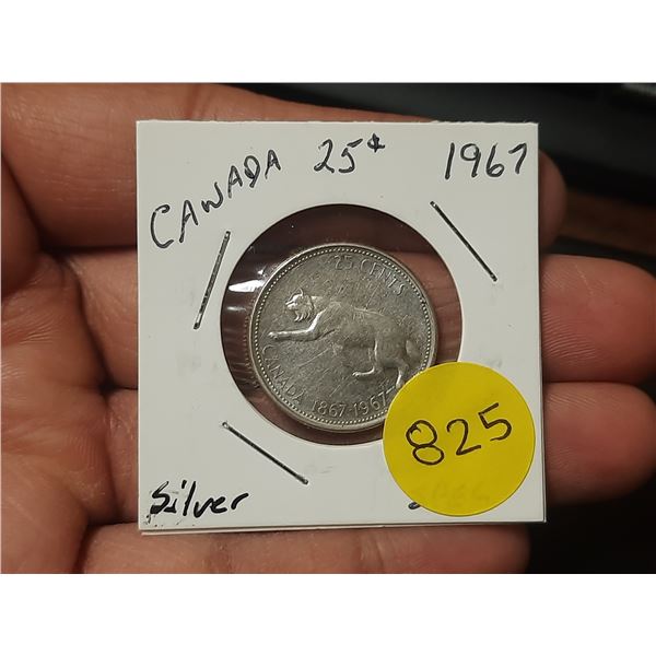 1967 Canadian Silver Twenty Five Cents
