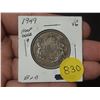 Image 1 : 1949 VG Canadian Silver Fifty Cents Hoof Over Nine