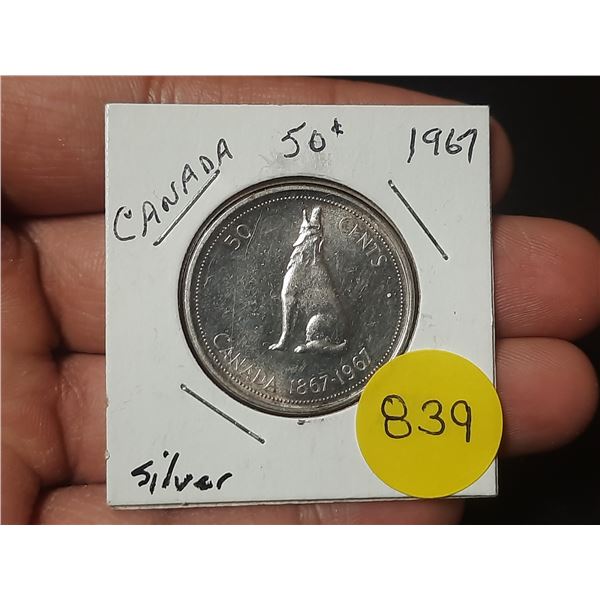 1967 Canadian Silver Fifty Cents